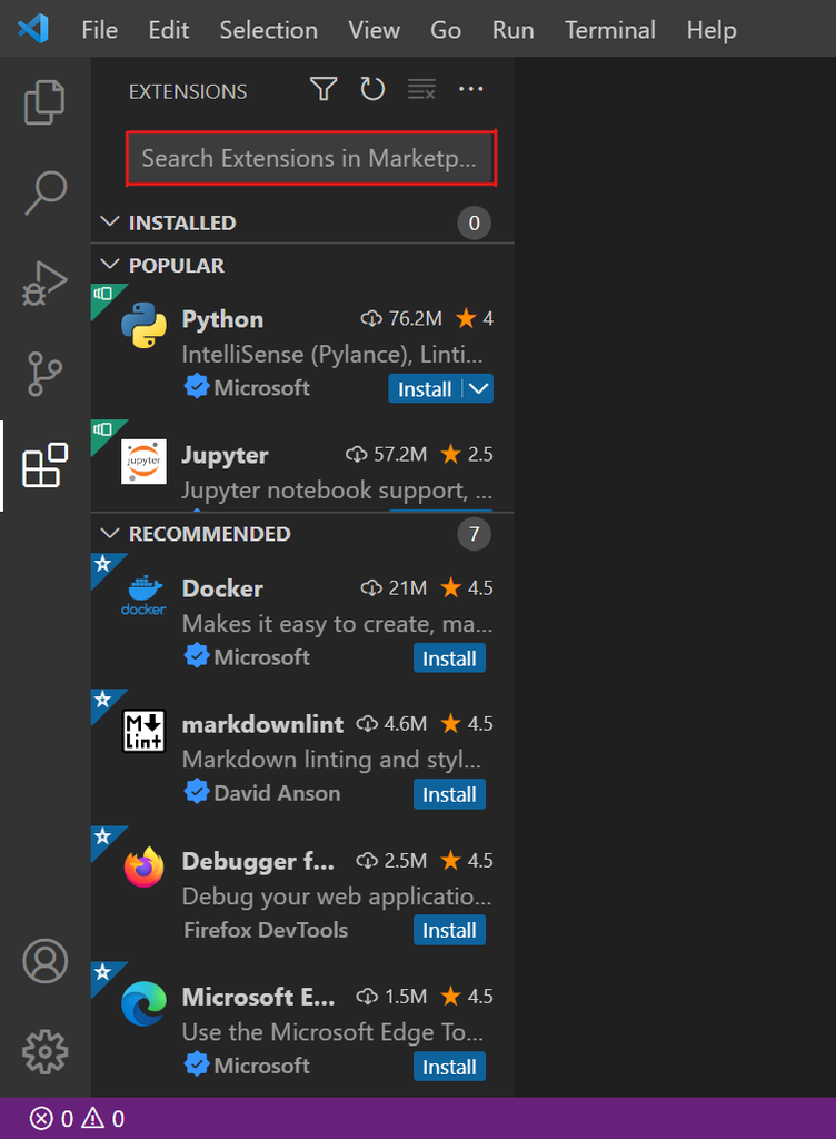 拡張機能を検索する